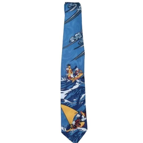 Disney Vintage Balancine Mickey Mouse Donald Duck Tie - Picture 1 of 3
